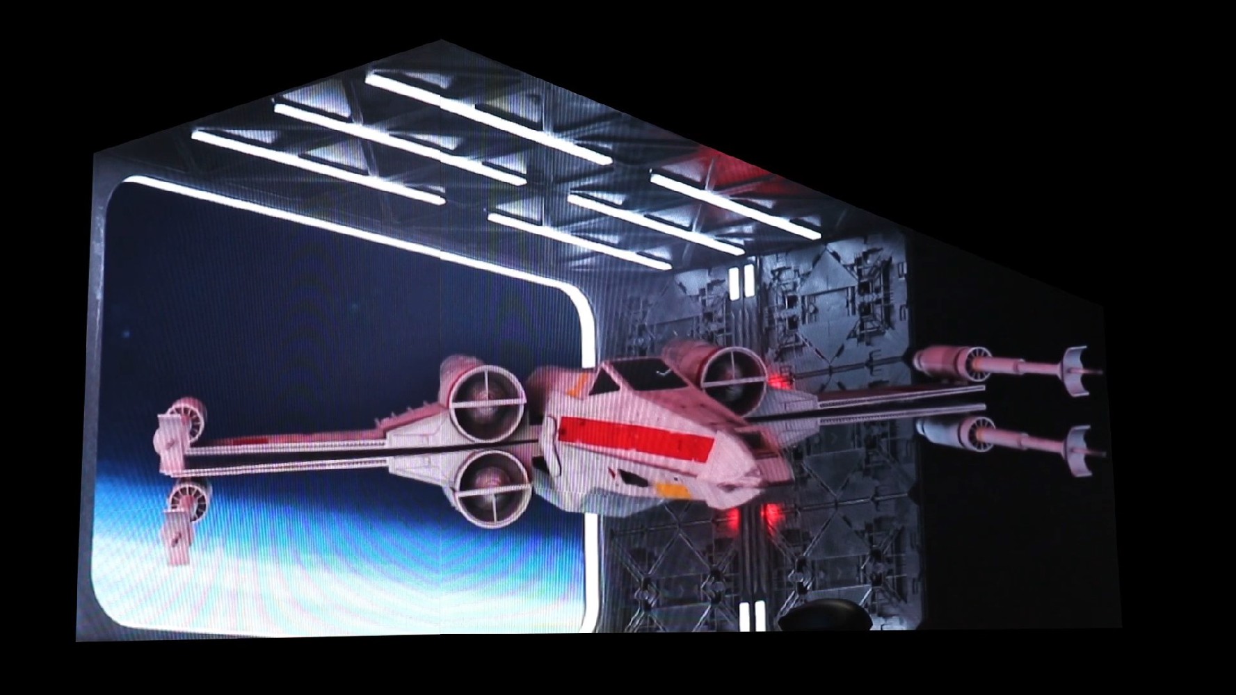 视觉差裸眼3d L型屏幕 星球大战